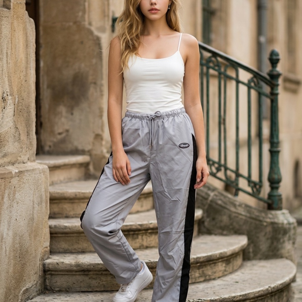 SHEIN Gray and Black wide leg joggers